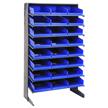 Quantum Storage Systems SINGLE SIDED PICK RACK W/24 BLUE BINS QPRS-110BL