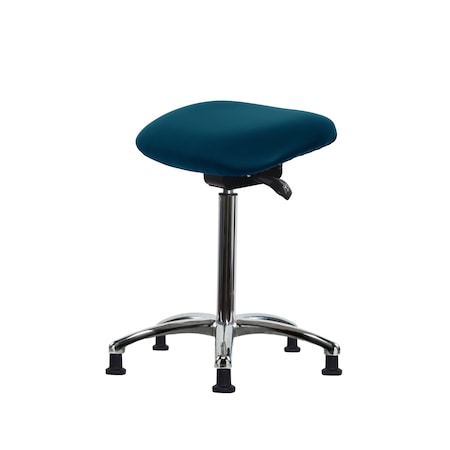 Blue Ridge Ergonomics ESD Sit-Stand - Standing Height with ESD Stationary Glides in ESD Blue Vinyl ESD-VSTSS-CR-NF-EG-ESDBLU