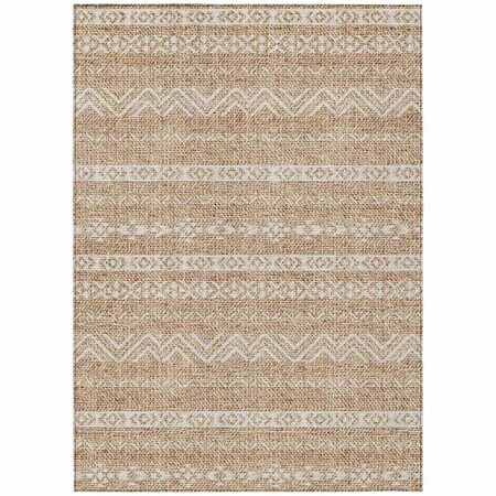 Homeroots 8' X 10' Brown And Beige Southwestern Washable Indoor Outdoor Area Rug 587515