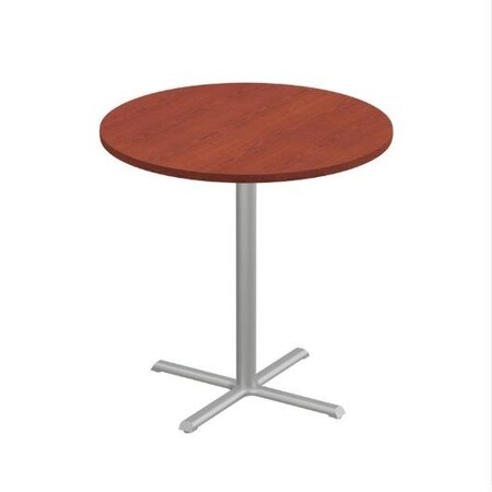 Correll Round Cafe Table, 42 in W, 42 in L, 42 in H, Particleboard Top, New England Driftwood SXB42R-52-98-52