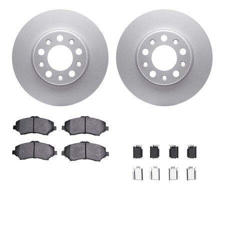Dynamic Friction Co DFC GEOSPEC Coated Rotor- Heavy Duty Brake Pad includes Hardware 4412-42019