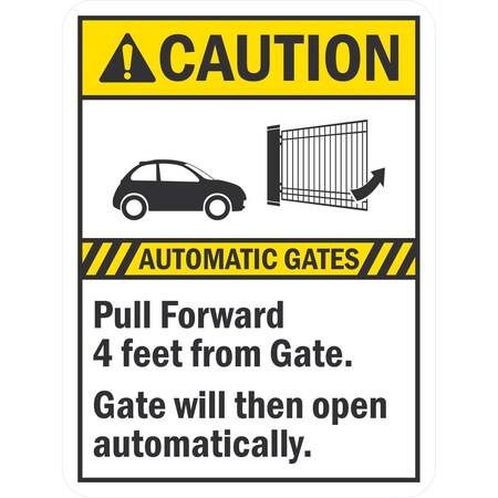 Lyle Automatic Gates Pull Forward 4 feet from Gate Gate Will, 18x24, Non-Reflective, White G-11151-NA_18x24