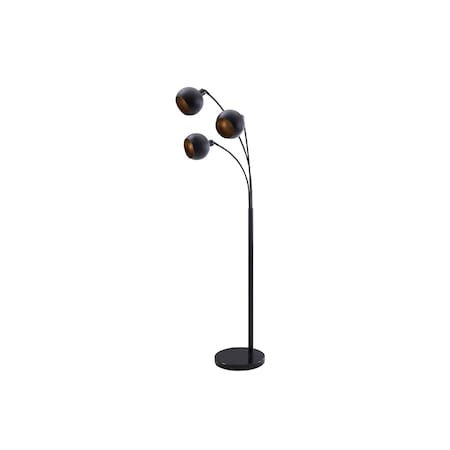 Monarch Specialties Lighting, 71-in. h, Floor Lamp, Black Metal, Contemporary I 9648