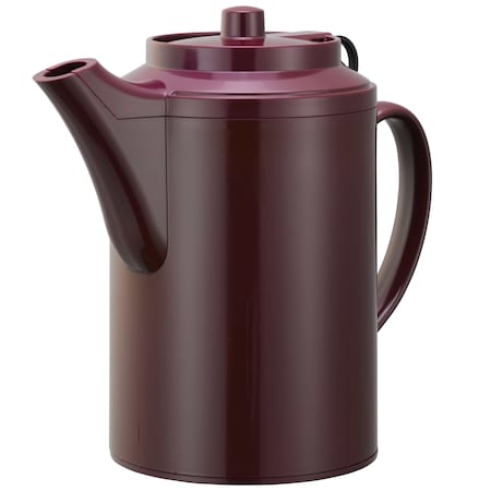Service Ideas Plastic Teapot with Tethered Lid, Double Wall, 16 Ounce, Burgundy TST612BU