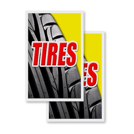 Signmission Tires, Vinyl Decals Only 24 Inch x 36 Inch, Vinyl Decal, 2PK DSB-2436-2PACK-Tires