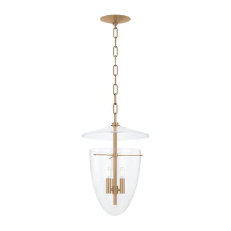 Troy Lighting Tully 13.5in wide 3 Light Lantern in Patina Brass F4414-PBR