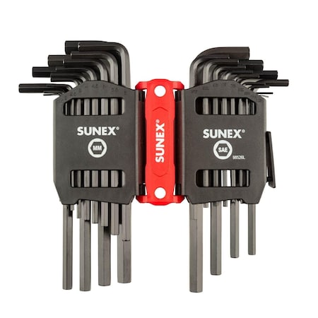 Sunex Sae/Metric 26 Piece Long Arm Hex Key Set, 2Mm-10Mm, 0.05 in-3/8 in 98526L