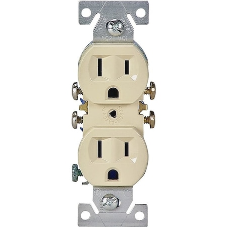 Eaton Wiring Devices Straight Blade Receptacle, 5-15R, 15 A, 125V AC, 2 Pole C270V