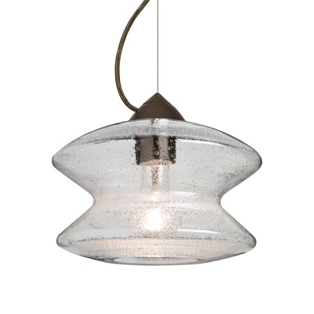Besa Lighting Besa Zen Cable Pendant, Clear Bubble, Bronze Finish, 1x 60W MAX E26 Base 1KX-ZENCL-BR