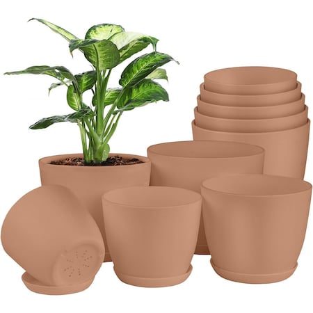 Lifemaster Planter Pots with Drainage Holes, Durable, Lightweight, Space-Saving, Pink, 20PK LMFLOPPPK520