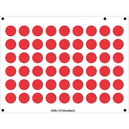 Accuform Gauge Marking Labels, 1" dia., Red, PK54 GML110RD