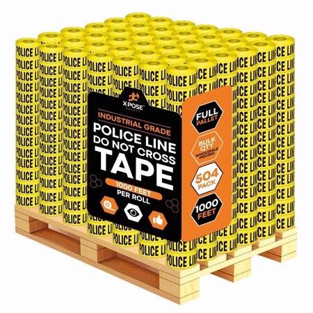 Xpose Safety Police Line Do Not Enter Tape Roll, 3 Inch Wide x 1000 Feet, Yellow w/Black Letters, 504PK PPLT-FP504-X