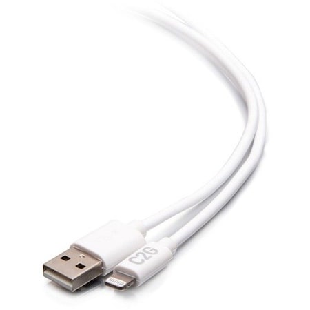 C2G 10ft USB-A Male to Lightning Male Sync and Charging Cable - White C2G29907