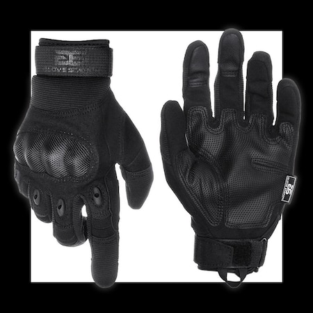Glove Station Knuckle Pro Gloves - Touchscreen, Hard Knuckle Protection, Durable, Black, Large GS-TACHK258-BK-L