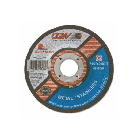 Cgw Abrasives Resin Fibre Disc, Aluminum Oxide, 4-1/2 in dia, 7/8 in Arbor, 36 Grit, 25PK 421-48012
