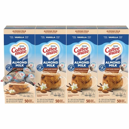 Coffee Mate Almond Milk Vanilla Plant-Based Liquid Creamer Singles, Natural Vanilla Almond Milk Flavor, 4PK 12461537