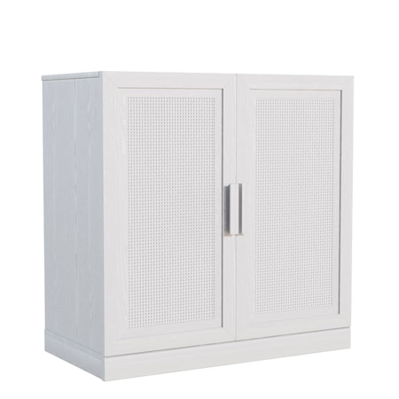 Homeroots 31in White Wood Accent Cabinet With Two Doors 691111
