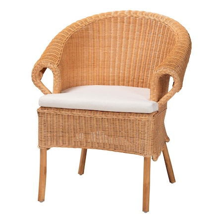 Bali & Pari Tamara Bohemian Braided Honey Rattan Dining Chair 253-14009-ZORO
