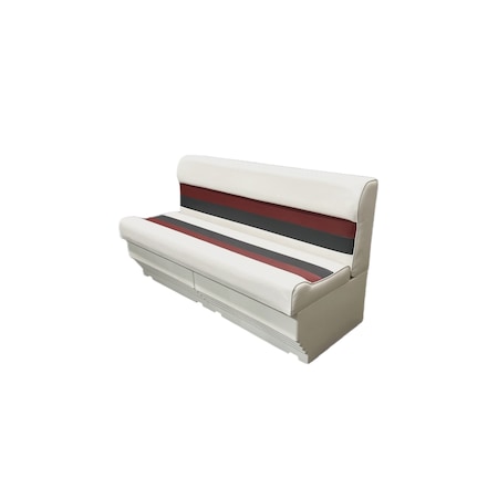 Horizon Mfg Premium Series 55 Pontoon Bench Seat Cushion with 2 Bases White/Red/Charcoal 3012-2X3009-AAEC