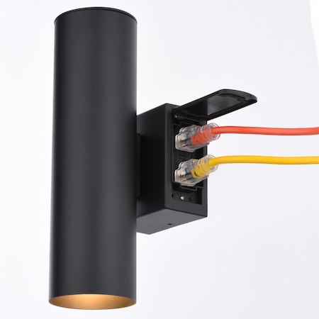 Vaxcel Chiasso Outdoor Black Dusk to Dawn Up-Down Wall Sconce with GFCI Outlet T0798