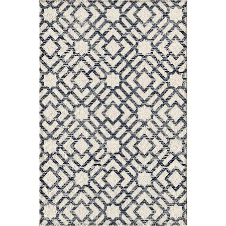 Backyard Bungalow Newell 6 ' 7''x9 ' 6'' Navy Geo Plush Outdoor Rug 2328NP71DB.084