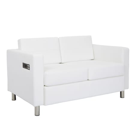 Office Star Products Atlantic Loveseat, White ATL52-R101