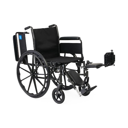 Medline K3 Guardian 18in Wide Wheelchair with Full-Length Arms and Elevating Leg Rests K3186N14E
