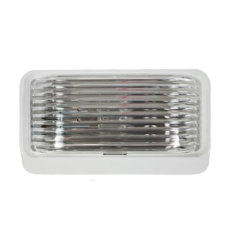 Arcon Arcon 18102; Rectangular Porch Light; 12 Volt; 5-3/4 Inch L x 3-1/2 Inch H; White Base; Clear Lens 18102
