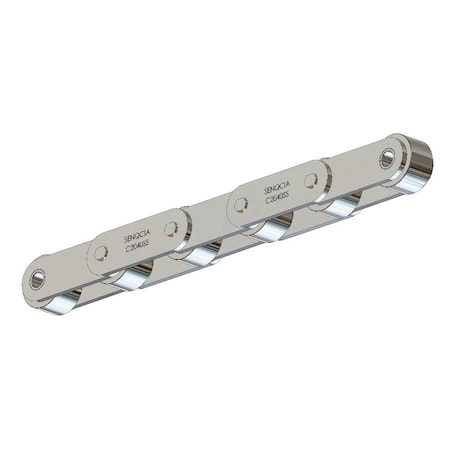 Senqcia C2042SSRB Conveyor Series Double Pitch Riv Lg, 10 ft OAL, 1P, 5/8 Dia x .313 W, 304SS S-C2042SSRB