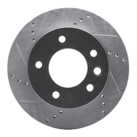 Dynamic Friction Co DFC Brake Rotor - Drilled and Slotted - Silver 631-40042L