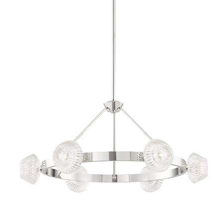 Hudson Valley Lighting Barclay 6 Light Chandelier 35.25 In. Polished Nickel 6135-PN