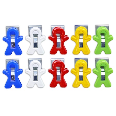 The Pencil Grip Magnet Man Magnetic Clip, Assorted Colors, 10PK 13210