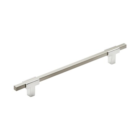 Amerock Urbanite 7-9/16 in 192 mm Center-to-Center Polished Chrome/Satin Nickel Cabinet Pull BP77819226G10