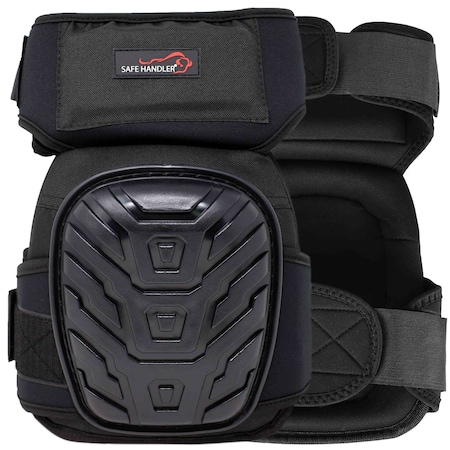 Safe Handler Professional Extra Long Crystal Gel Knee Pads, Black, PR BLSH-HD-PVC-KPL-4BK