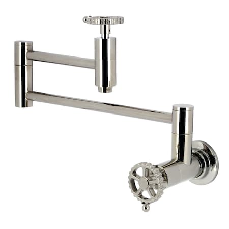 Kingston Brass Wall Mount Pot Filler Faucet, Polished Nickel KS8106CG