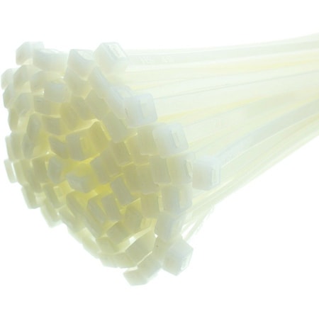 Cable Wholesale Cable Tie, 4 in L, Natural, Nylon, 18 lb Strength, 100 PK 30CV-00100