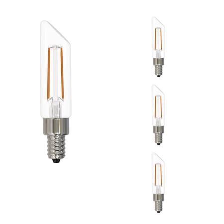 Bulbrite LED Filament 5W, Dimmable T6SL, Clear Glass, E12 Base, 3000K, 400 Lm, 4PK 862860