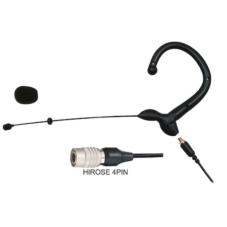 Galaxy Audio Black Color Lightweight Omnidirectional Microphone for Presentations with AT HIROSE 4 PIN Connect ES3OBKAT