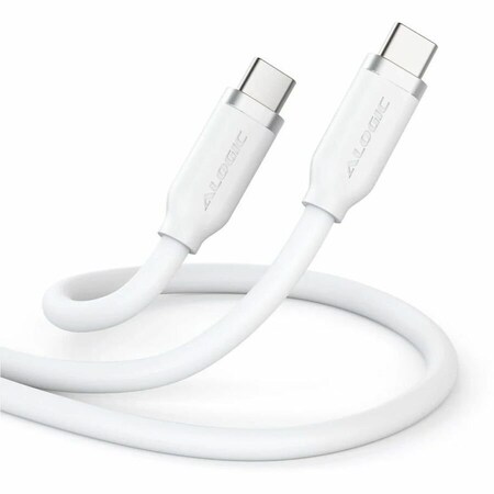 Alogic ELEMENTS SILICONE 5A/240W USB2 USB-C TO C MALE CABLE WITH CABLE TIE, WHITE 2M ELSI5U2CCWH2