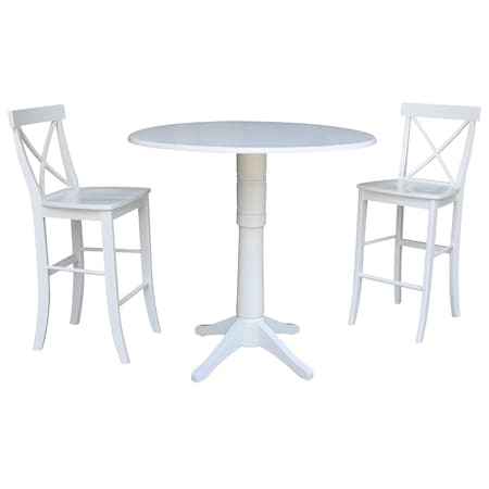 Whitewood Industries Extension Dining Tables, 45 in L, 38 in H, Parawood Top K08-42DPT-27-S6133-2