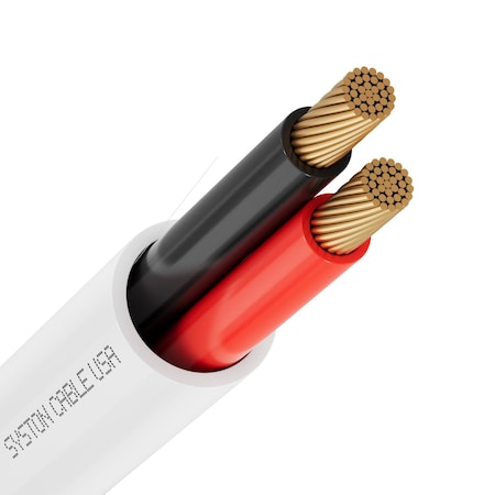 Syston Cable Technology 14/2 Speaker Wire Audio Cable 50ft, Oxygen Free Copper, Riser CMR CL3R, In-Wall 4202-50WH