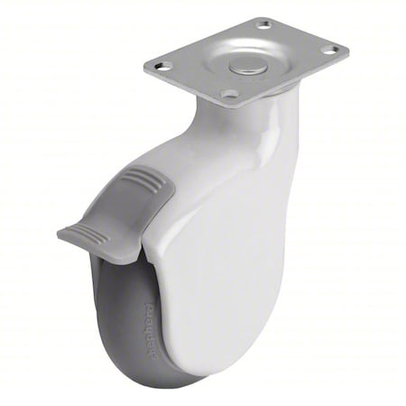 Medcaster Plate Caster, Swivel, Nylon, 5 5/8"H PGE40120-WH-MNT63(GG)B