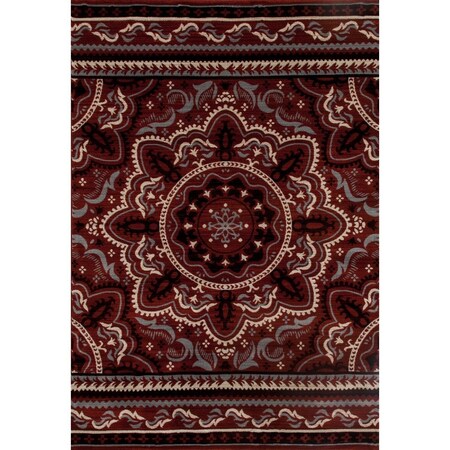 Art Carpet 2 x 4 ft. Milan Collection Fanciful Woven Area Rug, Red 24392