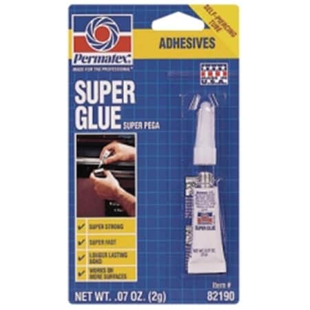 Permatex 2g Tube Carded Super Glue, 12PK PTX82190