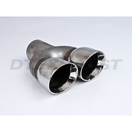 Different Trends DUAL PARALLEL 3IN DOUBLE WALL ANGLE TIP SS EXHAUST TIP 2.25IN ID / 3IN DT-24096
