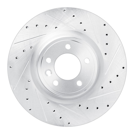 Dynamic Friction Co DFC Brake Rotor - Drilled and Slotted - Silver 631-11032R