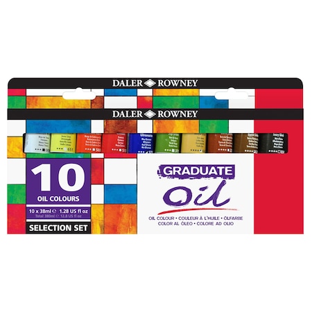 Daler-Rowney Graduate Oil Paint Selection Set, Assorted Colors, 38ml, 10-Piece Set D117900100-3