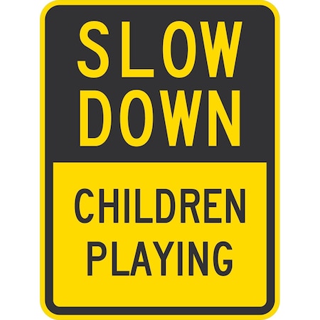 Lyle Slow Down Children Playing, 18x24, Engineer Grade, Yellow G-10271-EG_18x24