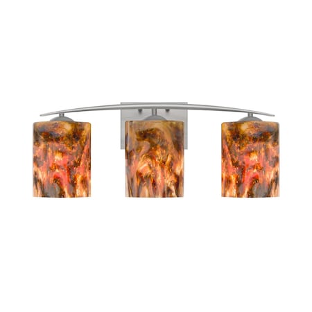 Besa Lighting Lava Vanity, Lava, Satin Nickel Finish, 3x9W LED 3WC-LAVA-LED-SN