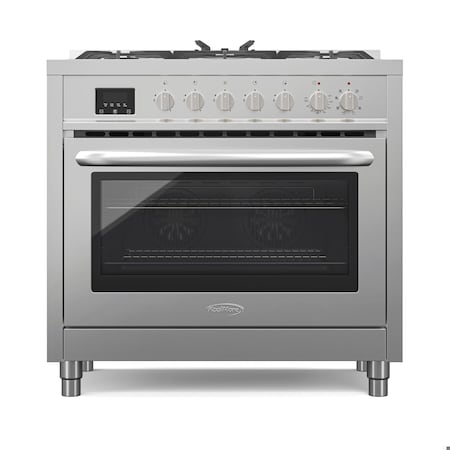 Koolmore 36 Inch Professional Dual Fuel range Stainless Steel with Legs KM-FR36DF-SS